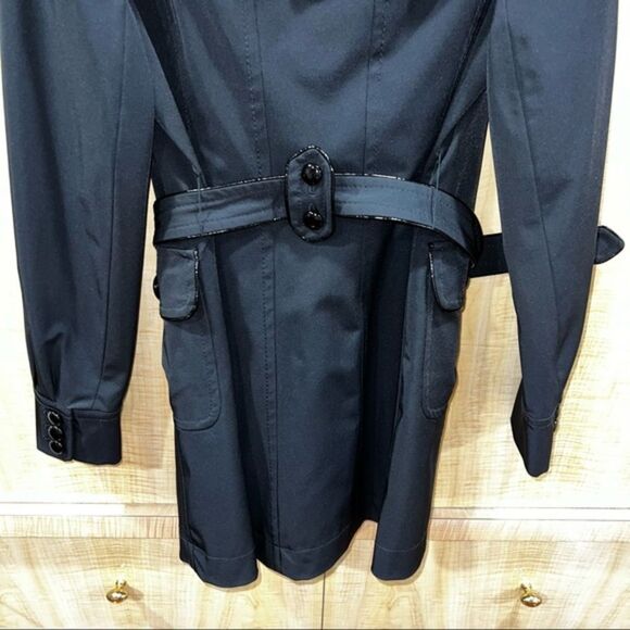 Ann Taylor Women’s Black Belted Trench Coat - Picture 6 of 10